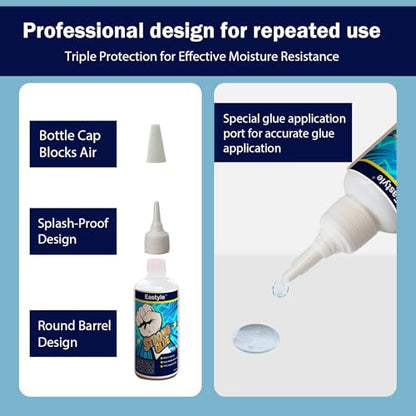 Eastyle Super Glue Gel Clear: 2oz/60ml Large Capacity, Strong All Purpose Adhesive for Plastic Metal Wood Rubber, Waterproof Flexible Non-Yellowing, Instant Bond for Home Repair Crafts, 1 Pack