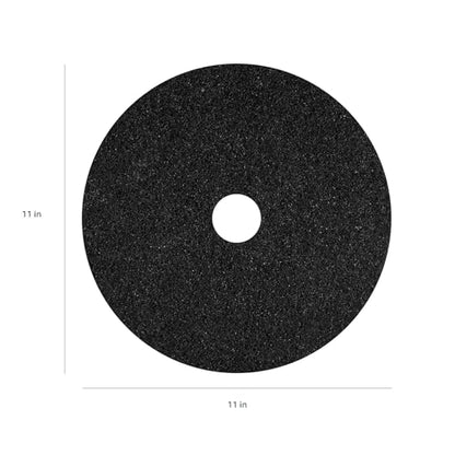 Americo Black Strip Stripping Floor Pad, 11" Diameter, 3.25" Center Hole, 5 Pads/Case, Made of 100% Recycled Content, USA Made - size: 11"