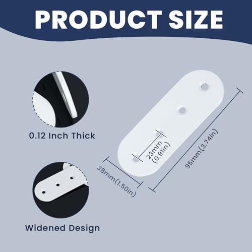 Alise 4 Pcs Flat Straight Brace Brackets Mending Plates Repair Fixing Bracket,100x38mm Stainless Steel White Finish - color: White Finish, size: 100mmX38mm