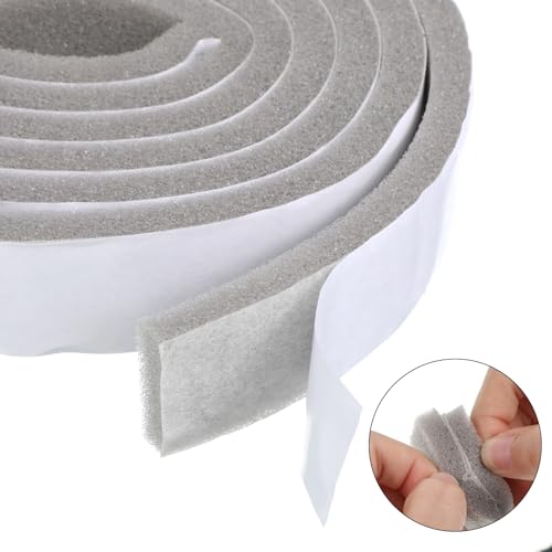 Weather Stripping Door Seal Strip, Self Adhesive Foam Tape Weatherstrip, Door Soundproofing Weatherproof Insulation Closed Cell Tape for Doors, Windows, Air Conditioners (1.2"x 0.4"x 2.18 Ft, Grey)