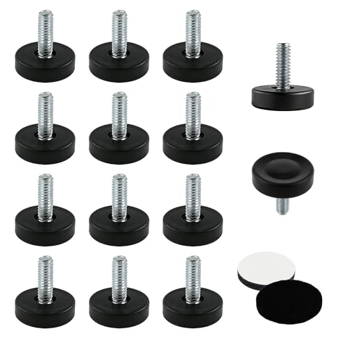 BDS-HOME 14pcs 1/4” Thread Furniture Leveling feet, Adjustable Furniture Levelers Feet for Tables Cabinets Chairs Stool Legs Adjusting (NO T-Nuts) - color: No Screws
