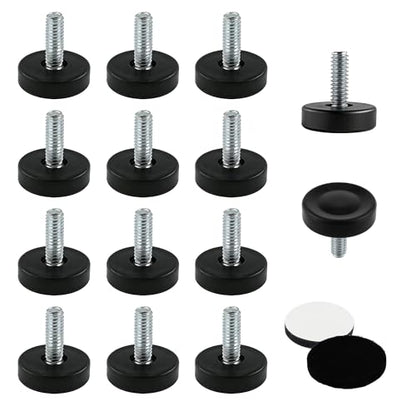 BDS-HOME 14pcs 1/4” Thread Furniture Leveling feet, Adjustable Furniture Levelers Feet for Tables Cabinets Chairs Stool Legs Adjusting (NO T-Nuts) - color: No Screws