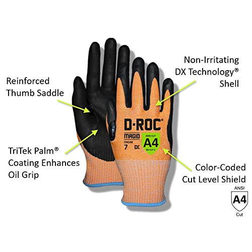 MAGID D-ROC ANSI A4 TriTek Coated Cut-Resistant Work Gloves, 1 Pairs, Size 10/XL (DXG48)