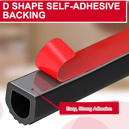 Pangda 26Ft D Shape Rubber Weather Stripping Foam Self-Adhesive EPDM Seal Strip for Noise Reduction Waterproof Dustproof for Cars Boats RVs Windows Doors (0.59" W x 0.55" H) - size: 26ft L, style: 0.59" W X 0.55" H