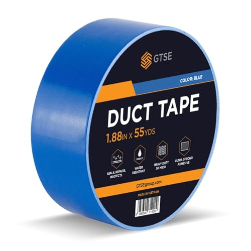 GTSE Blue Duct Tape, 2 Inches x 55 Yards (164 ft), Heavy Duty, Waterproof Repair Tape for Indoor or Outdoor Use, 1 Roll - color: Blue, size: 2" x 55 yards