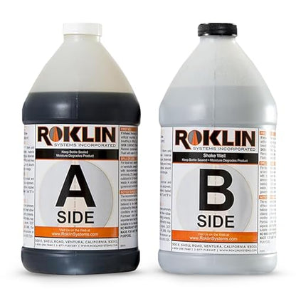 Roklin Systems, Inc. - PolyFlex DS Concrete Crack Filler, Quick-Drying Asphalt Crack Sealer, Floor/Wall Repair Patch Kit Essential, 3 gallons (1 ½ gallons x 2 - Side A & B), Gray - color: Gray, size: 3 Gallon