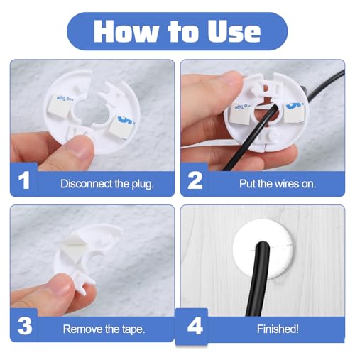 2pcs Wall Grommets for Cables Walls Cable Pass Through Accessories Wall Bushing Grommet Cable Grommets Routing Kit for Ethernet Cables Organizing Protecting Cord