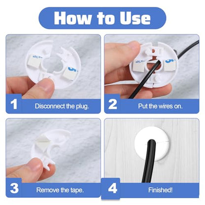2pcs Wall Grommets for Cables Walls Cable Pass Through Accessories Wall Bushing Grommet Cable Grommets Routing Kit for Ethernet Cables Organizing Protecting Cord