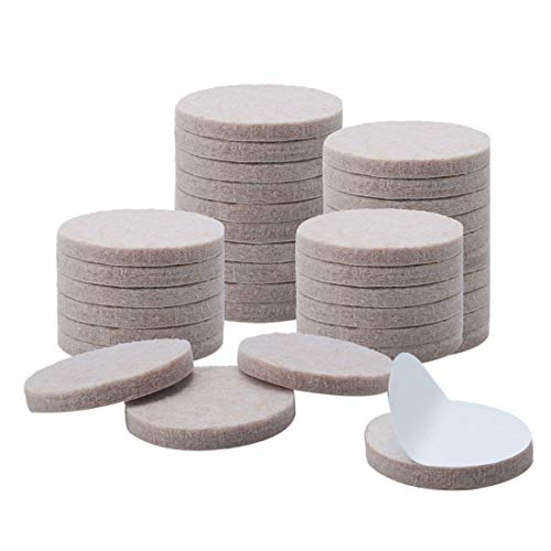 uxcell 36pcs Furniture Pads Round 1 1/4" Self-stick Non-slip Anti-scratch Felt Pads Cabinet Closet Feet Floor Protector Beige