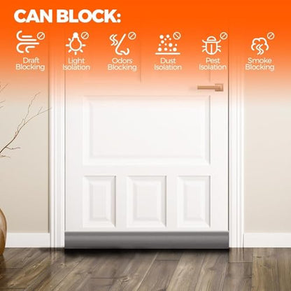 Holikme Door Draft Stopper 2×37 inch, Dark Grey - color: Dark Grey, size: 74 inch