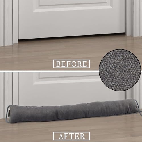 Hibate 1Pack 36inch Heavy Duty Door Draft Stopper for Bottom of Door, Under Door Draft Blocker (Glass Beads Filling)