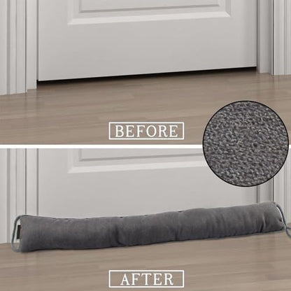 Hibate 1Pack 36inch Heavy Duty Door Draft Stopper for Bottom of Door, Under Door Draft Blocker (Glass Beads Filling)