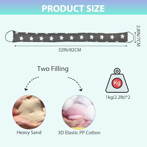 Weighted Door Draft Stopper, 2 Pack 32 Inch Under Door Blocker, Bottom of Door Window Air Noise Light Gap Filler, Saving Energy Cartoon Print Canvas Cotton 2.2Lb - size: 32 inch