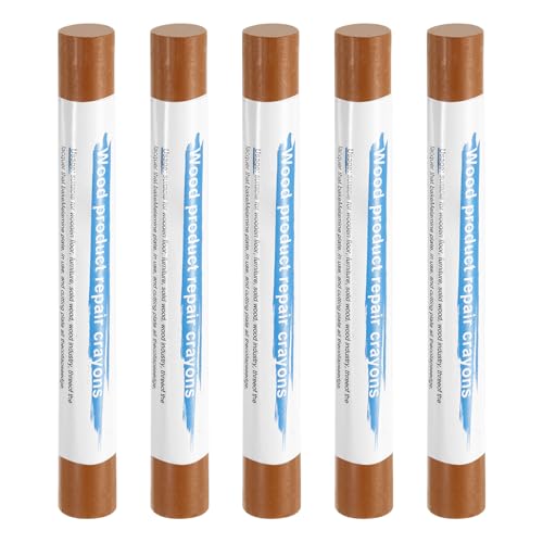 HARFINGTON 5pcs Wood Filler Sticks Wooden Wax Touch Up Furniture Repair Crayons for Scratch Hole Wood, Crimson D - color: Crimson D