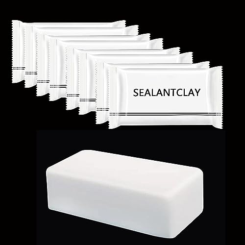 Pack of 8 White Seal Putty Waterproof Duct Seal Repair Sealing Clay, Quick Mending Mud for Drain Connection, Wall Hole, Air Conditioning Hole - color: 8 pack of sealant