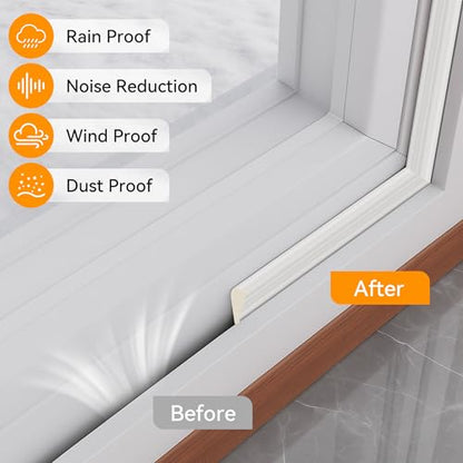 236" Wedge-Shaped Foam Window Seal Strip, Door Weather Stripping, Soundproof Front Door Frame Seal, Self-Adhesive Winter Insulation for Doors & Windows, Draft Stopper Gap Filler, White