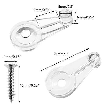 50 Pcs Glass Retainer Clips Kit, Plastic Retainer Clips with Included Screws for Cabinet Doors, Mirrors, Glass Panels and More, Easy Installation (Clear)