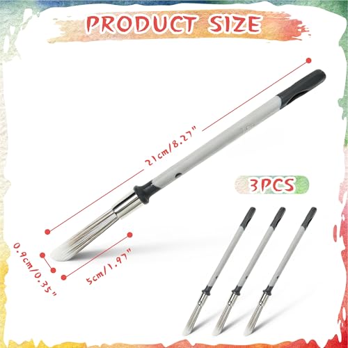 3 Pcs 0.37 Inch Trim Paint Brushes for Walls – Edge Painting Tools for House & Baseboard Touch-Ups, Wall Corners & Furniture Detail Work - size: 0.37 Inch