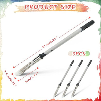 3 Pcs 0.37 Inch Trim Paint Brushes for Walls – Edge Painting Tools for House & Baseboard Touch-Ups, Wall Corners & Furniture Detail Work - size: 0.37 Inch