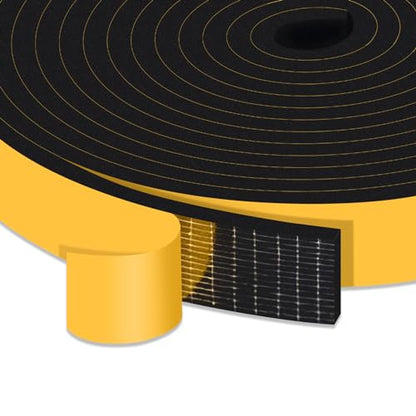 High Density Foam Weather Stripping Door Seal Strip Insulation Tape Roll for Insulating Door Frame, Window, Air Conditioner Soundproof Self Adhesive Sealing Weatherstrip(1 in x 1/4 in x 33 Ft) - size: 1 in X 1/4 in X 33ft