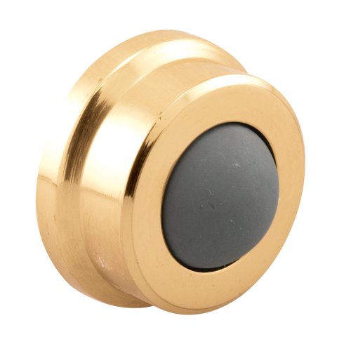 Prime-Line J 4570 1 In., Cast Brass, Bright Brass, Wall Stop with Convex Bumper (Single Pack) - color: Brass