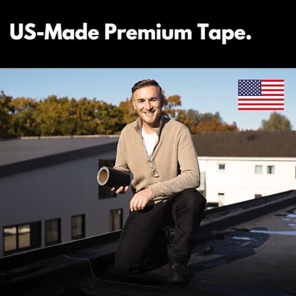 HSS Sealant Tape with MicroSealant - Waterproof Commercial Roofing Tape for Roof and RV Repair - UV- & Weatherproof - Black - 2 inch x 25 feet - color: Black, size: 2" x 25'