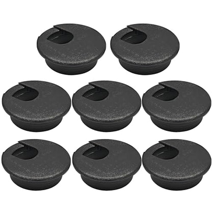 8 Pcs Desk Grommet 2" (50 mm), Desk Cord Hole Cover, Cable Grommet ABS Plastic, Desk Hole Grommet for Office and Home Table Cable, Detachable Cable Cord Organizer, Black - size: 2" (50 mm), style: 8 pcs Black