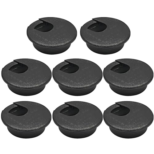 8 Pcs Desk Grommet 2" (50 mm), Desk Cord Hole Cover, Cable Grommet ABS Plastic, Desk Hole Grommet for Office and Home Table Cable, Detachable Cable Cord Organizer, Black - size: 2" (50 mm), style: 8 pcs Black