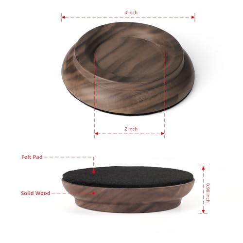 Upright Piano Caster Cups,Premium Quality Black Walnut Wood Piano Caster Pads, Furniture Leg Pad Set of 4,with Non-Slip Moisture-Proof& Anti-Noise Felt Pads for Hardwood Floor Protectors(Black Walnut) - color: Black Walnut