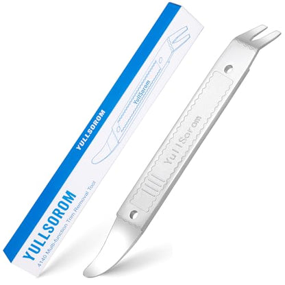 4140 Dual-purpose Steel Pry Bar, Multi-Function Trim Removal Tool for Automotive Panel,Planes Panel, Interior &exterior Trim Removal (Silver Pry Tool 1pc) - size: Double Head silver 1pc