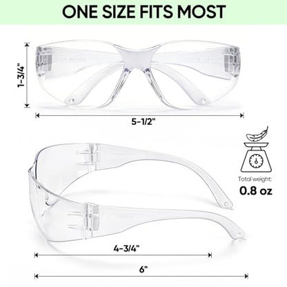 TICONN Clear Safety Glasses for Men and Women, Safety Goggles with Scratch Impact Resistant Meets ANSI Z87.1 Standard - style: 3 Pairs