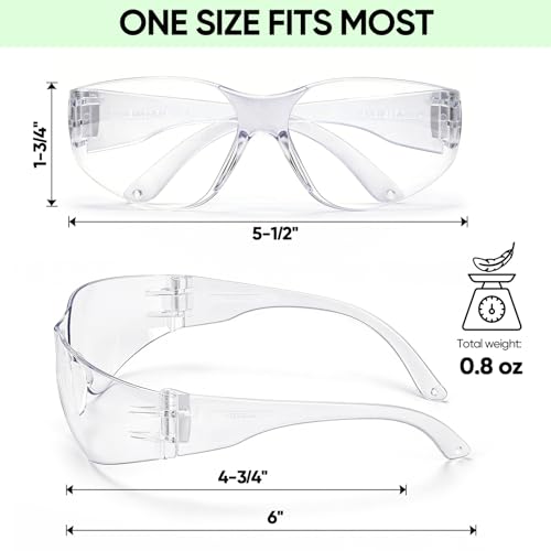 TICONN Clear Safety Glasses for Men and Women, Safety Goggles with Scratch Impact Resistant Meets ANSI Z87.1 Standard - style: 120 Pairs