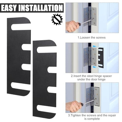 10pcs Door Hinge Shims, 10.16cm/4in PVC Hinge Shims Adjustable Spacer Parts for Doors Filling Gaps Align for Repair Replacement Kit