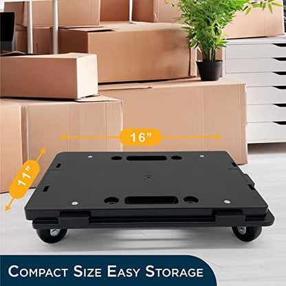 Furniture Dolly for Moving 2 Pack, Multi-Functional Heavy Duty Interlocking Rolling Mover with Wheels, 450 LBs Capacity, Made in Taiwan