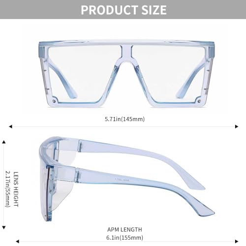 Z87 Safety Glasses – Photochromic Blue Light Blocking UV400 Sunglasses, Impact Resistant Work & Outdoor Eyewear - color: Clear Blue
