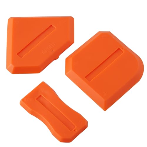 ZZRANYE Orange Caulking Tool Kit 3PCS, Silicone Finishing Tool Set with Multi-Edges for Sealing Grout, Caulk Smoothing & DIY Crafts, Reusable Caulk Remover Tools Sealant Finishing Grout Scraper - color: Orange