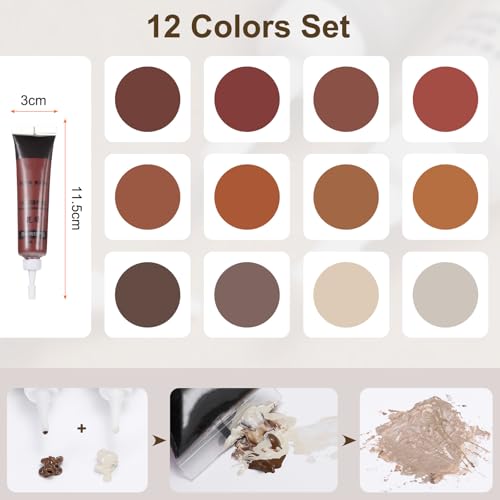 HARFINGTON 12 Colors Wood Filler Scratch Repair Kit Touch Up Filler Wood Paint for Repairing Scratches Cracks Holes on Wooden Floors Cabinet, Table, Red Series - color: Red Series
