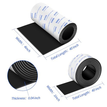 Non Slip Furniture Pads, 2 Rolls Rubber Adhesive Pads, Adhesive Rubber Pads for Furniture and Appliances 4x40 inch+1x40 inch - size: 2 Rubber Rolls 4x40 inch+1x40 inch