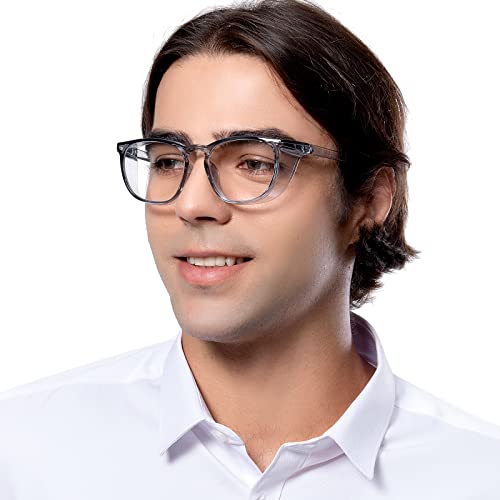 TOREGE Safety Glasses, Fashionable Eye Protection Glasses With Clear Scratch Resistant Lenses, Great Safety Goggles For Women & Men(Transparent Gray&Clear Lens) - color: Transparent Gray&clear Lens