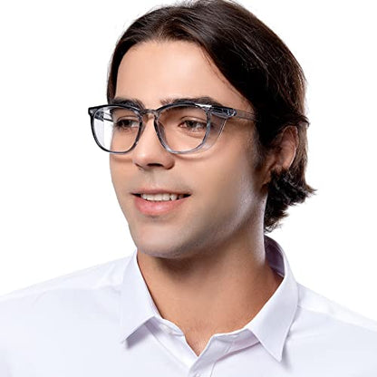 TOREGE Safety Glasses, Fashionable Eye Protection Glasses With Clear Scratch Resistant Lenses, Great Safety Goggles For Women & Men(Transparent Gray&Clear Lens) - color: Transparent Gray&clear Lens