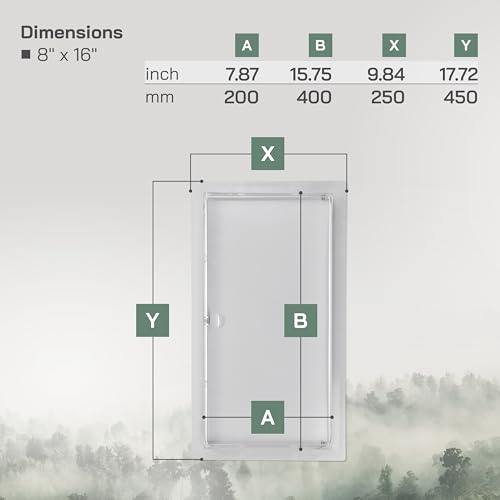 Vent Systems Access Panel for Drywall 8 x 16 Inch - Wall Hole Cover Plate - Metal Access Door with Handle - Plumbing Access Panel for Drywall - Service Shaft Crawl Space Door - Wall Access Panel - size: 8'' x 16''