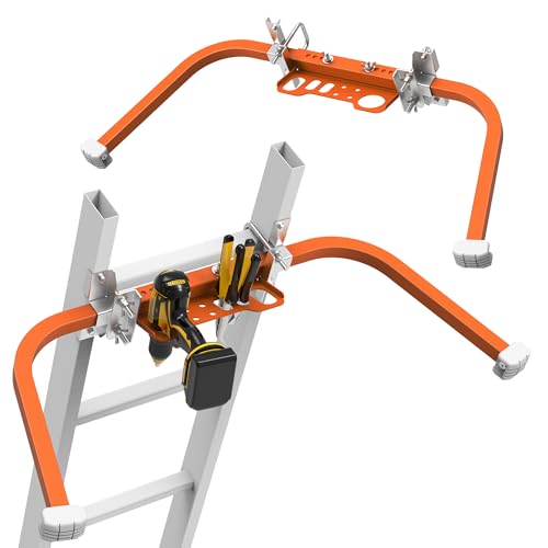 Ladder Stabilizer,Wing Span/Wall Extension Ladder Standoff Arms,Extension Ladder Accessory for Roof Gutter Guard,Heavy Duty Extension Ladder Stabilizer for Roof Ladders Gutter (Orange) - color: Orange