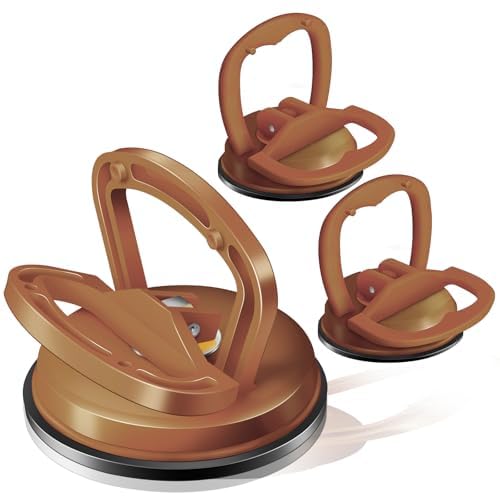 Car Dent Puller 3 Pack Dent Puller Powerful Car Dent Removal Kit Suction Cup Dent Puller for Car Dent Repair Dent Remover Tool for Car Body,Tiles Lifting,Objects Moving,Screen (Brown) - color: Brown