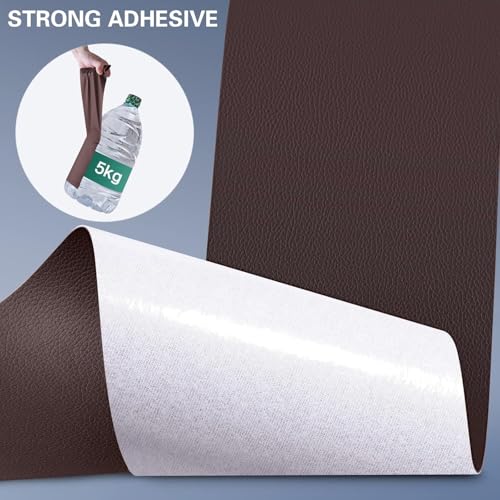 Leather Repair Patch 24x54 Inch, Self Adhesive Leather Repair Tape, Large Vinyl Repair Kit for Sofa Couch Furniture Car Seats, Strong Adhesion Scratch Resistant Easy Cut (Dark Brown) - color: Dark Brown