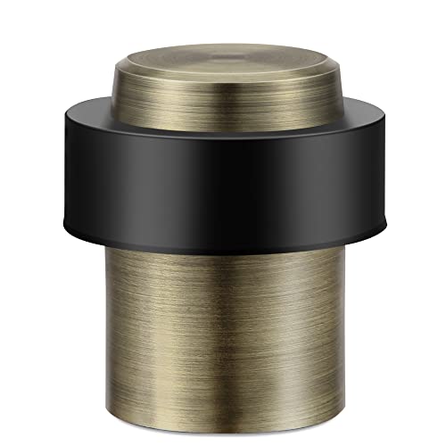 2PCS Stainless Steel Cylindrical Universal Door Stop, 1-3/4 Inch Antique Bronze Finish Door Stopper with Rubber Bumper – Protects Walls from Door Knob Damage by TPOHH