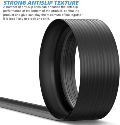Jin&Bao Universal Garage Door Threshold Seal Strip 10FT Kit, Bottom Waterproof Rubber Weather Stripping Replacement（Black, 1 Adhesive） - color: Black, size: 10 Feet