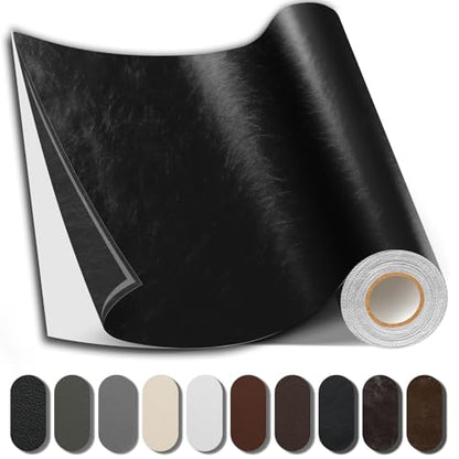 Shagoom Leather Repair Patch, 17X79 inch Strong Sticky Repair Patch Self Adhesive Waterproof, DIY Large Vinyl Patches for Couches, Furniture, Sofa, Car, Chair (Black, 17X79 inch) - color: Glossy Black, size: 17X79 inch