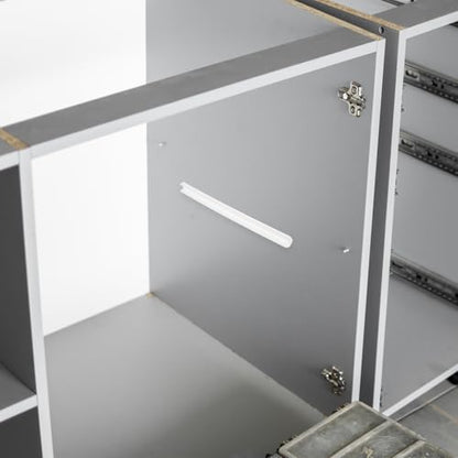 7.28 Inch Heavy Duty Cabinet Drawer Slides with Accessories Smooth Sliding Rails for Furniture Drawers Tv Cabinets Cupboards Side Mount Track Guides