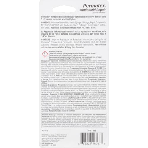 Permatex 16067 Bullseye Windshield Repair Kit, .025 oz. Syringe, .025 Ounce Syringe , White - size: .025 Ounce Syringe
