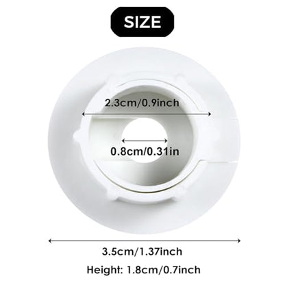 4-pcs Wall Hole Cable Conduit with 0.8cm Plastic Conduit Cover, Compatible Wall Hole Wiring kit, Wall Conduit Hole Ring (White) for Cable and Wire Furniture